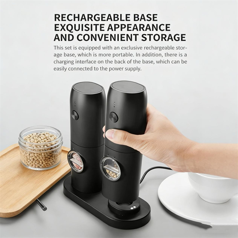 Electric Rechargeable Salt and Pepper Grinder02