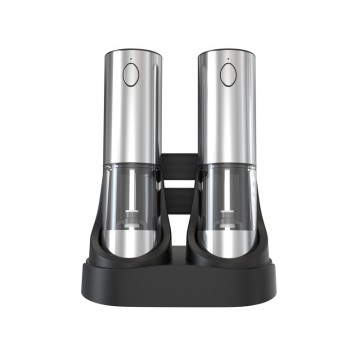 Electric Salt and Pepper Grinder Set with Rechargeable Base Large Capacity
