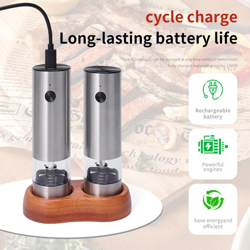可充電自動鹽胡椒研磨器電動鹽胡椒研磨器套裝詳情（5）