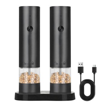 Rechargeable New Smart USB Salt Electric Pepper Mill Rechargeable Grinder Set