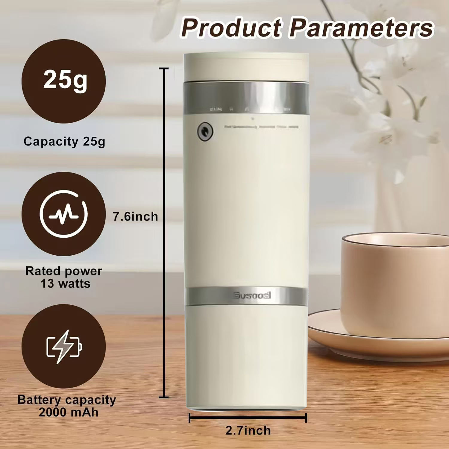 Преносима кафемелачка със стоманена сърцевина...
