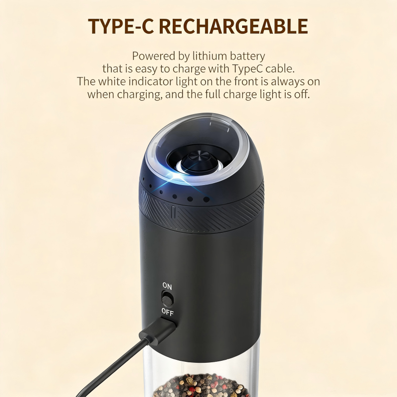 Rechargeable Black Pepper Mill Grinder With Blue Light and Stand .png