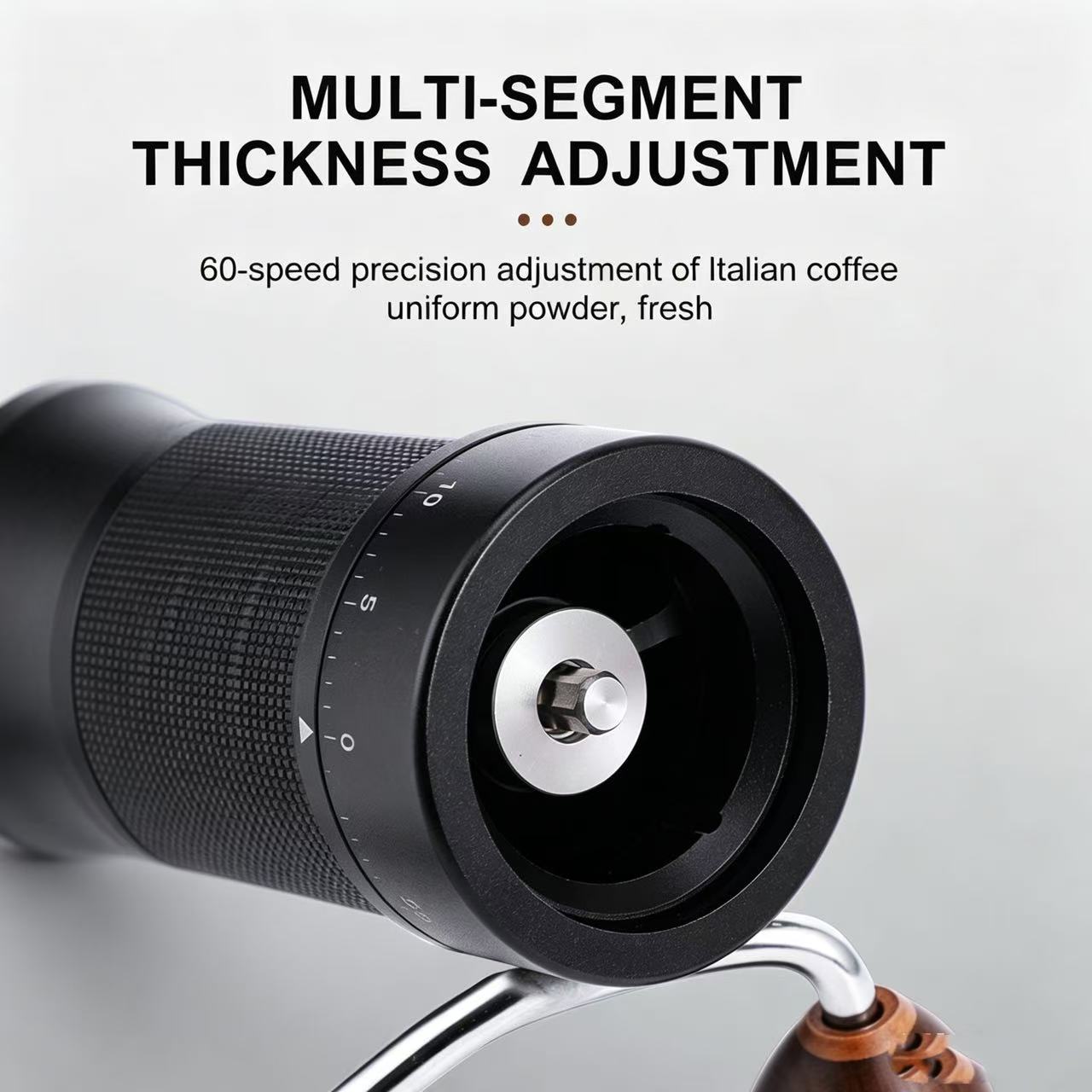 420 CNC External Adjusted Coffee Grinder with 60 Levels Thickness for Espresso