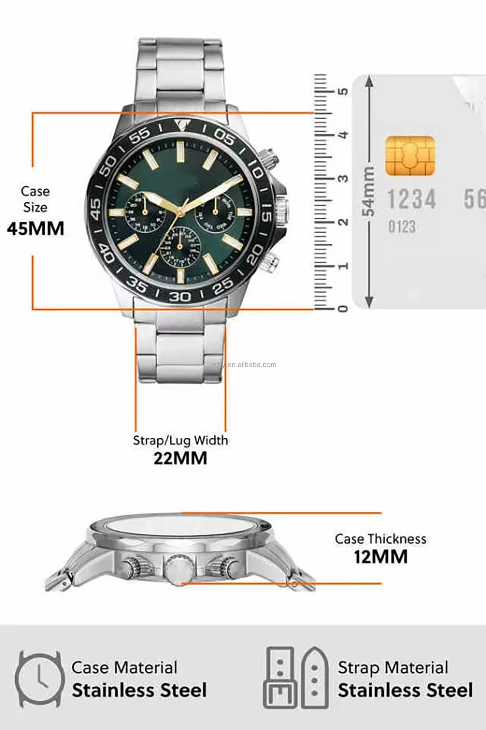 Luxury Men's Quartz Watch High Quality Stainless Steel Band (6)