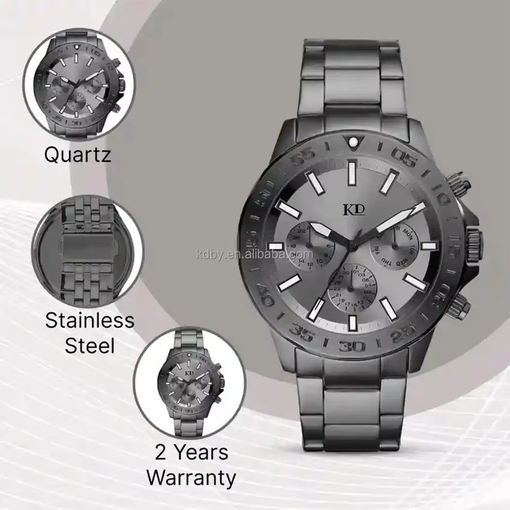 Luxury Men's Quartz Watch High Quality Stainless Steel Band (8)