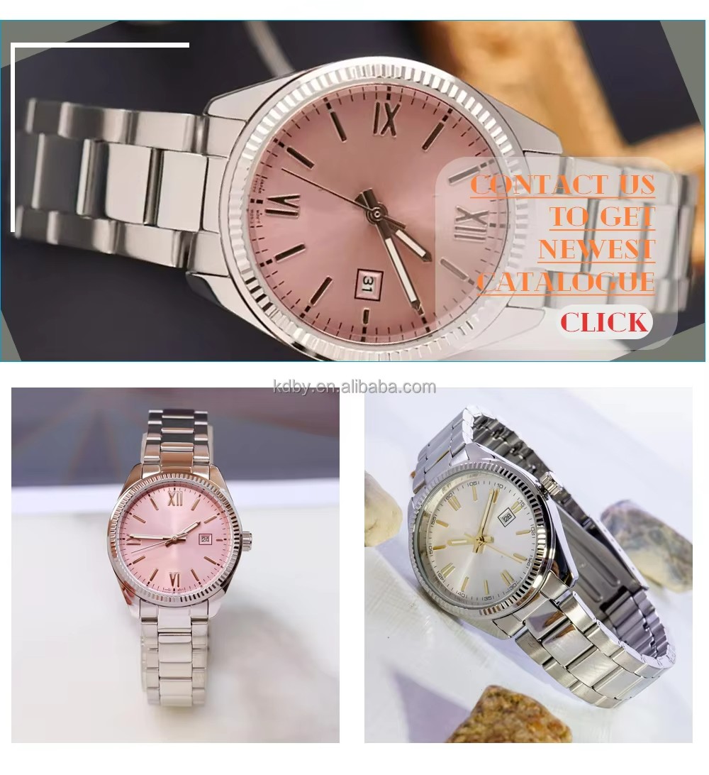 Luxury Silver Stainless Steel Band Women's Quartz Watches (1)