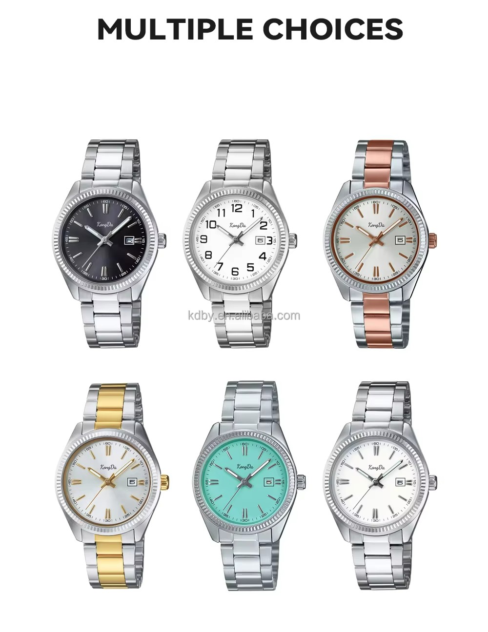 Luxury Silver Stainless Steel Band Women's Quartz Watches (2)