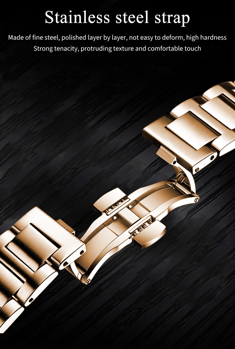 Luxury Waterproof Stainless Steel Square Quartz Men Watch (2)