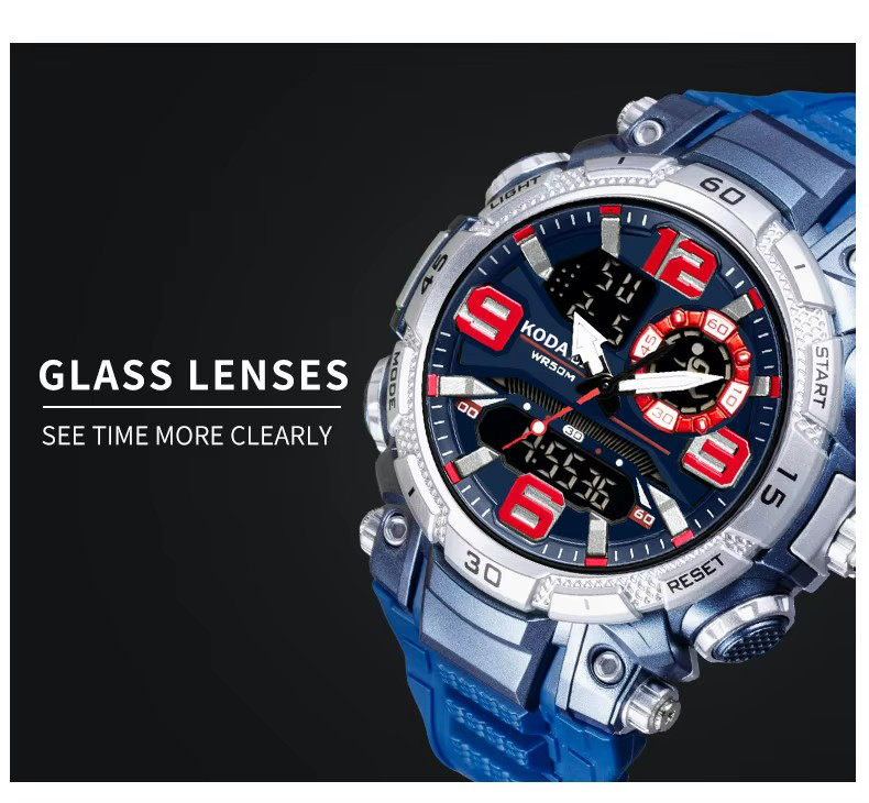 Quartz Digital Watch Outdoor Sports Waterproof Men Watch (4)