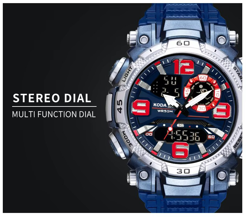 Quartz Digital Watch Outdoor Sports Waterproof Men Watch (5)