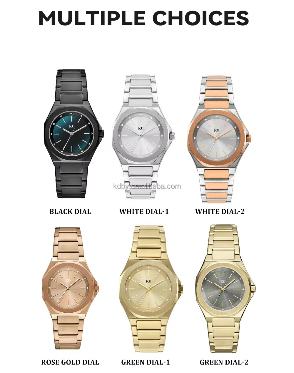 Quartz Watch Ladies Fashion with Glass Dial Window Business Style (2)