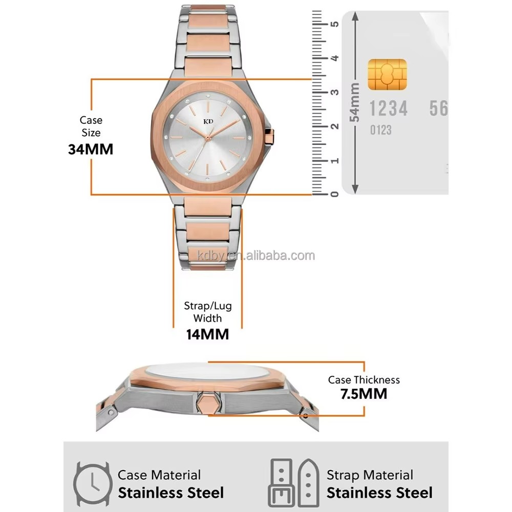 Quartz Watch Ladies Fashion with Glass Dial Window Business Style (4)