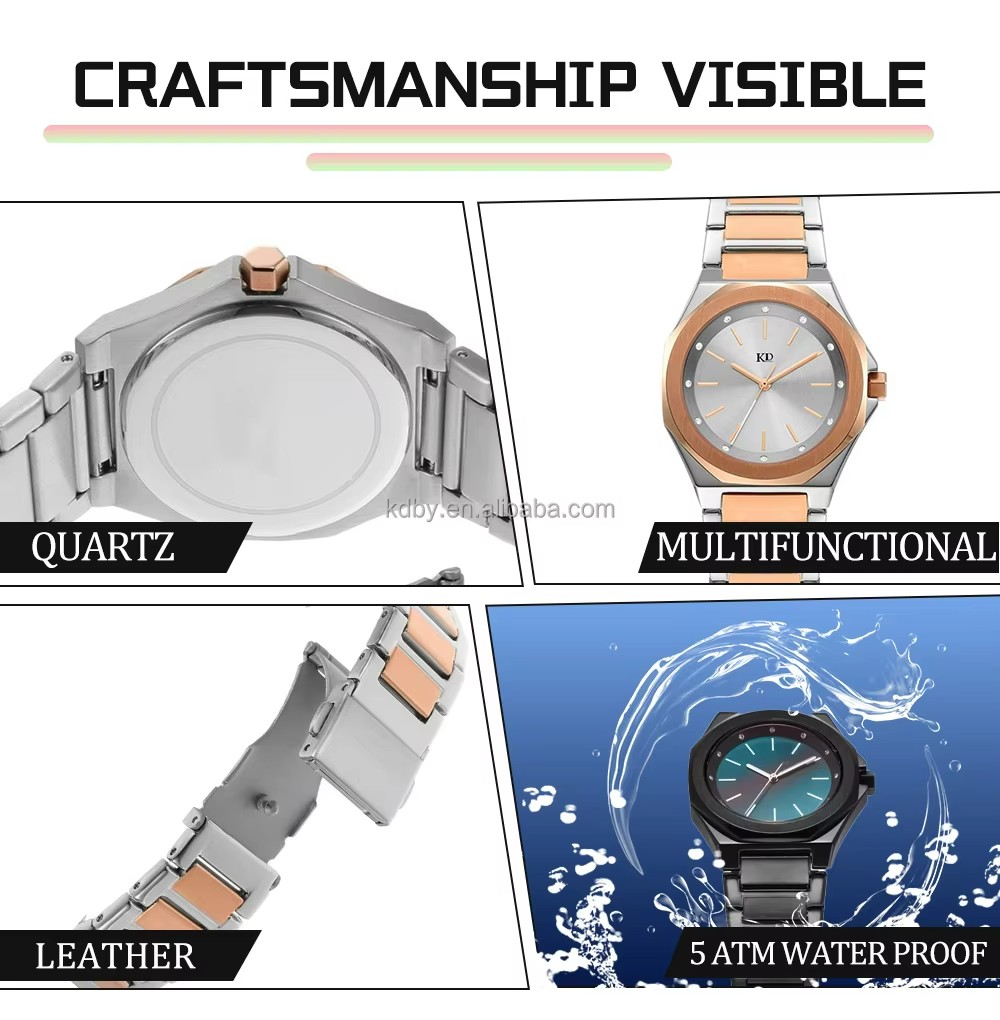 Quartz Watch Ladies Fashion with Glass Dial Window Business Style (5)