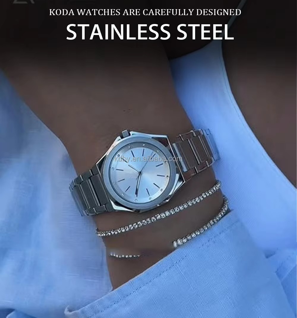 Quartz Watch Ladies Fashion with Glass Dial Window Business Style (6)