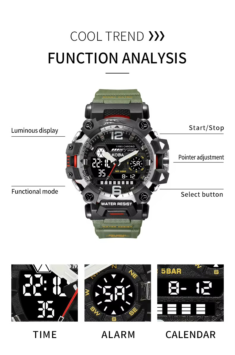 Sport Chronograph Dual Analog Digital Quartz Watches for Men (1)