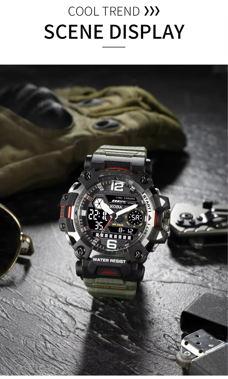Sport Chronograph Dual Analog Digital Quartz Watches for Men (3)