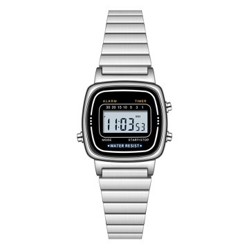 Digital Electronic Watch Alarm Electronic Stainless Steel Band Small Case