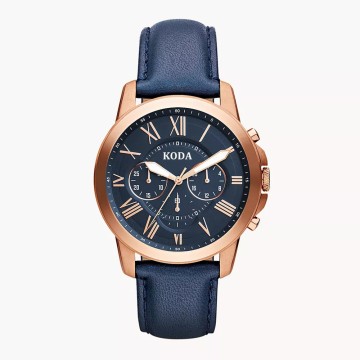 High Quality Custom Men's Luxury Sport Chronograph Watch Leather Strap