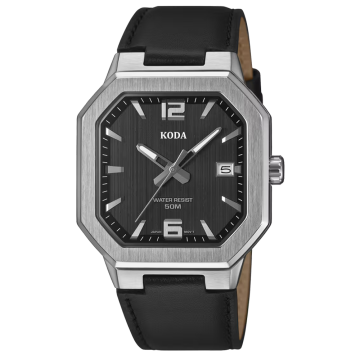 KD-MTP-B195D Men's Luxury Quartz Analog Watch Stainless Steel Case Leather Band