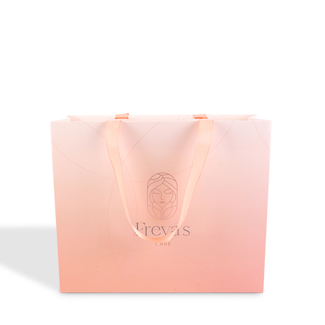 Premium White Cardstock Gift Bags with Ribbon Handles - Custom Printed Logo & Design