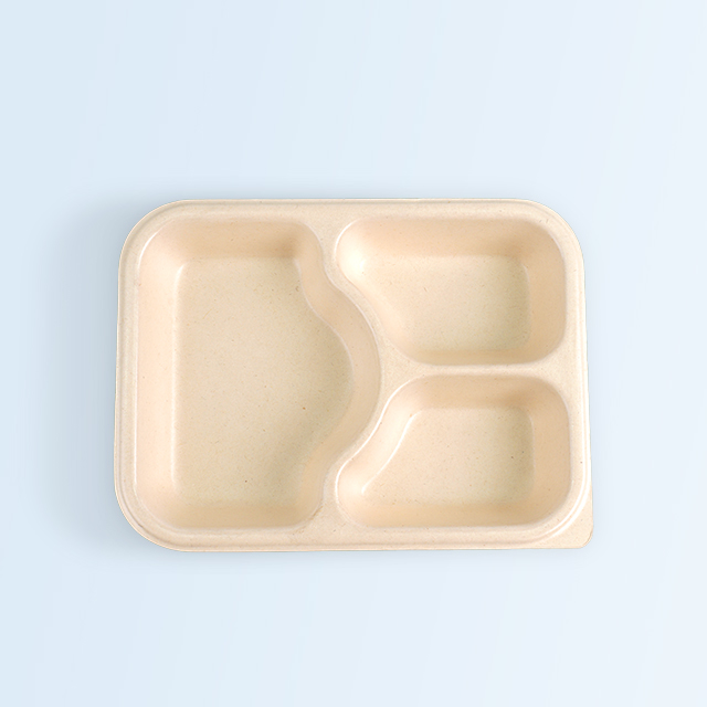 SenCai Biodegradable Compost Square Plate Partition  Unbleached