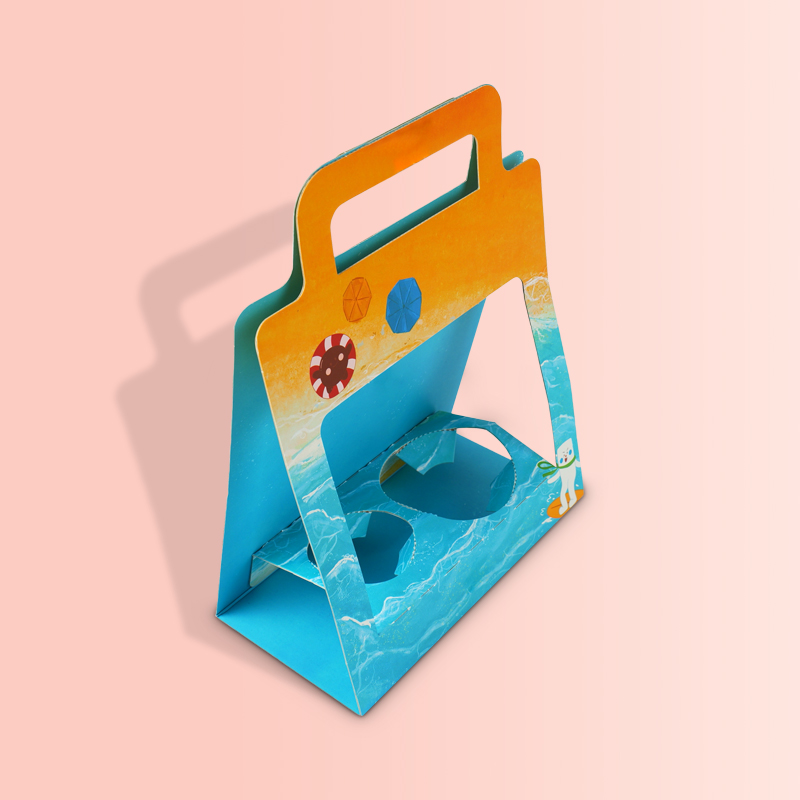 SenCai Corrugated Beverage Cup Holder Customized printed