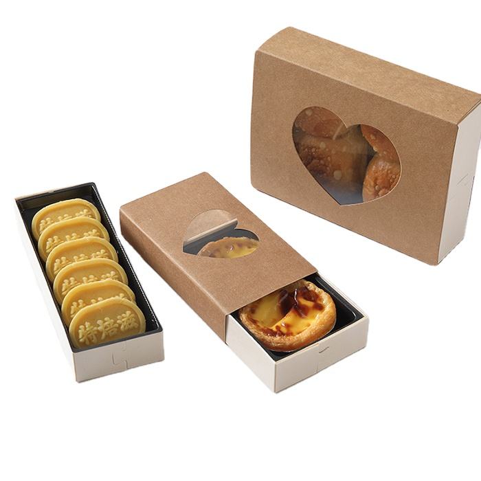 SenCai Kraft Paper Food Packaging Bakery Box with PVC Window
