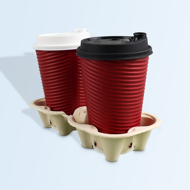 SenCai Eco Biodegradable Paper Cup Tray Sugarcane Bagasse
