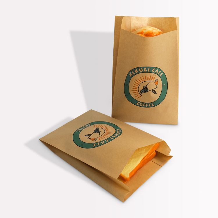 Pungi de hârtie Kraft personalizate, rezistente la grăsime – Aspect rustic, gata de luat la pachet