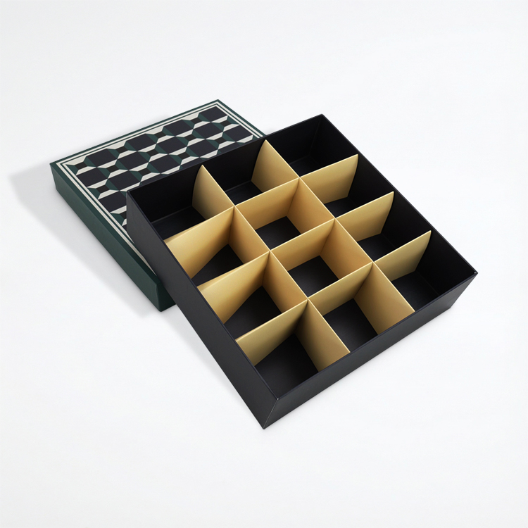 Custom Rigid Lid & Base Box with White Cardboard Divide