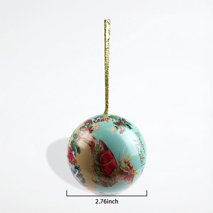 Persoonliche Weihnacht Tin Ball Ornament Verpackung – Hangende Dekoratie mit Seil