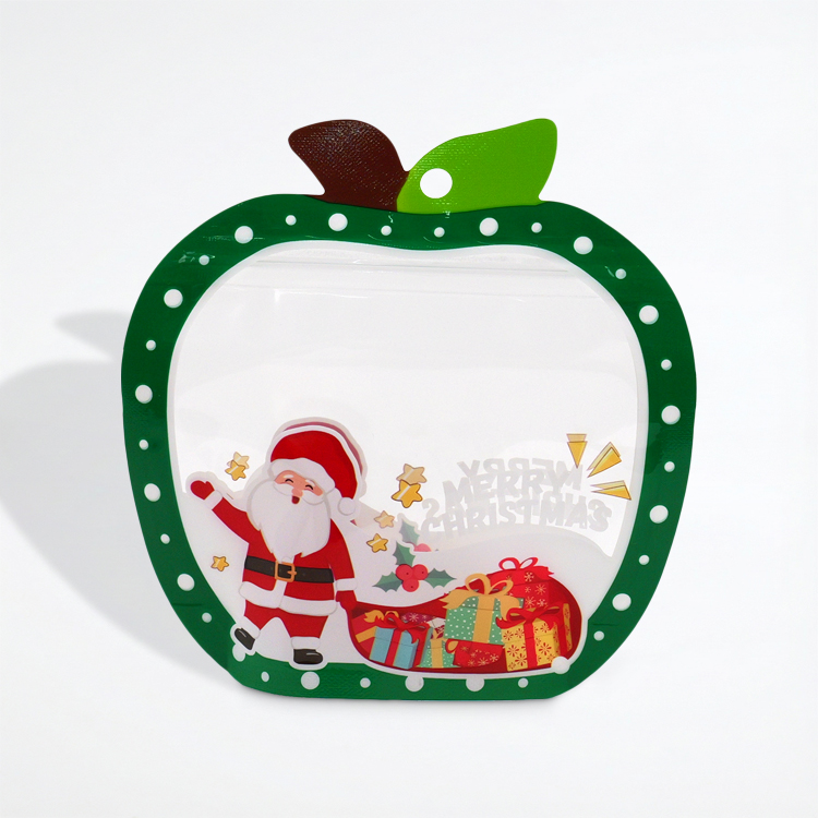Voll klaar Stand-Up Tas mit Reißschüff für Weihnachten Kexënk Verpackung