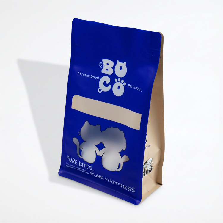 Custom  8-Side Sealed Stand-Up Pouch – Pet Food Packaging
