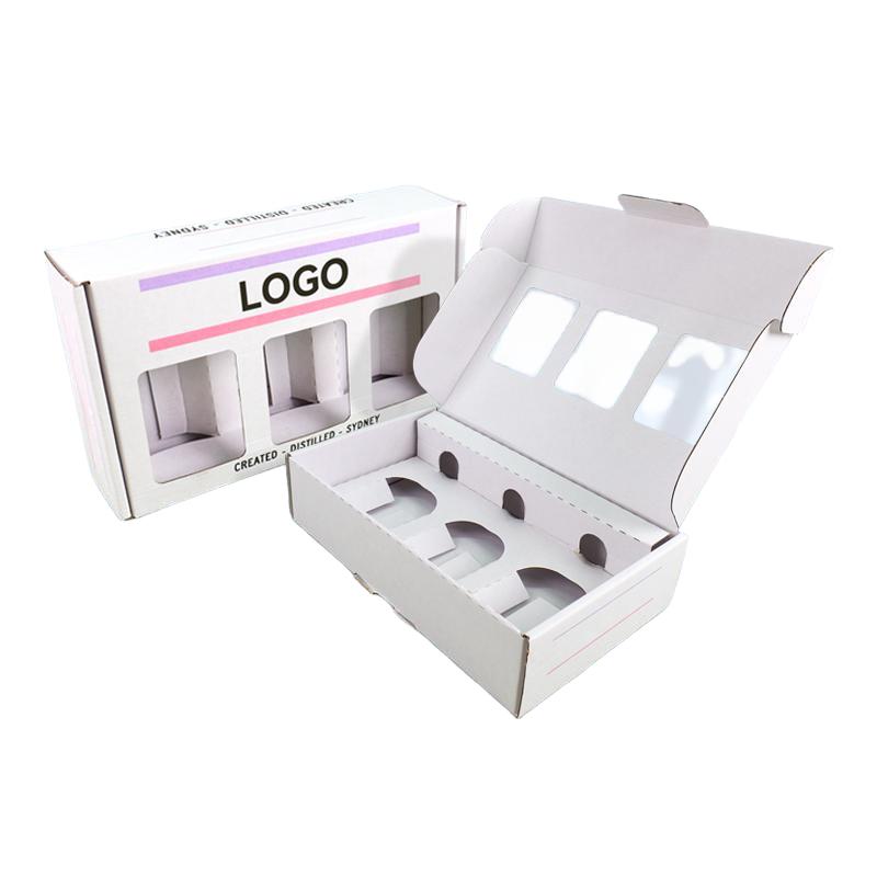 Boîte d'expédition personnalisée en carton ondulé blanc kraft avec insert