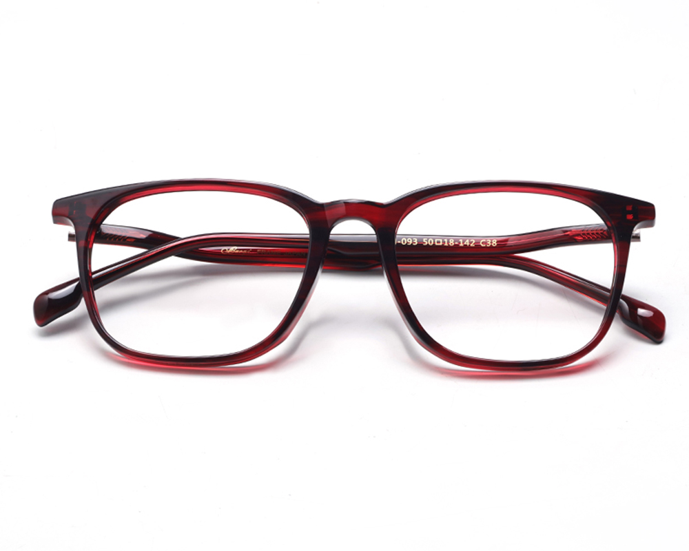 093 Wine Red Gold Metal Browline Half-Rim Optical C38
