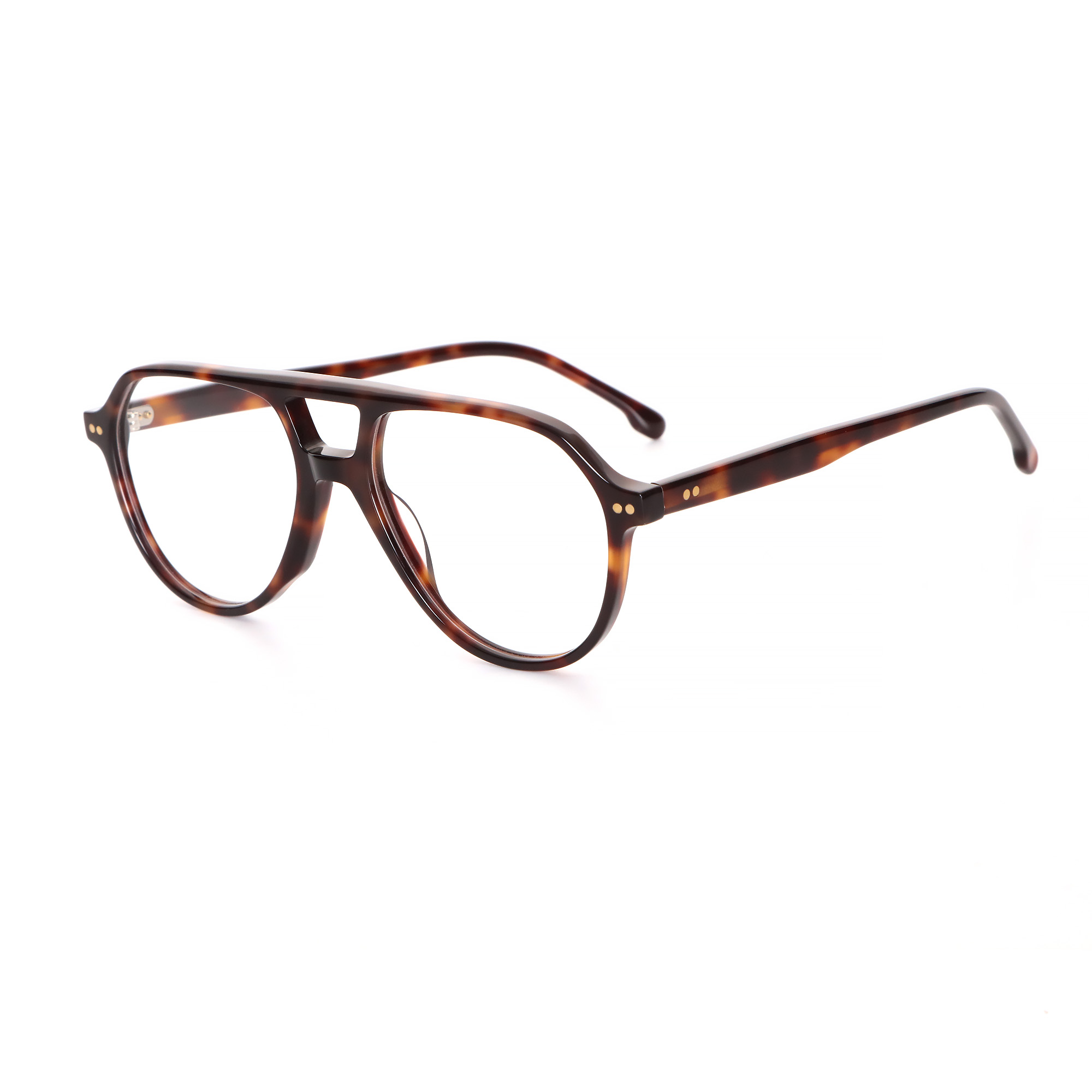 9179 Deep Tortoise Double Bridge Arrow Hinge Retro Round Optical 05 side.jpg