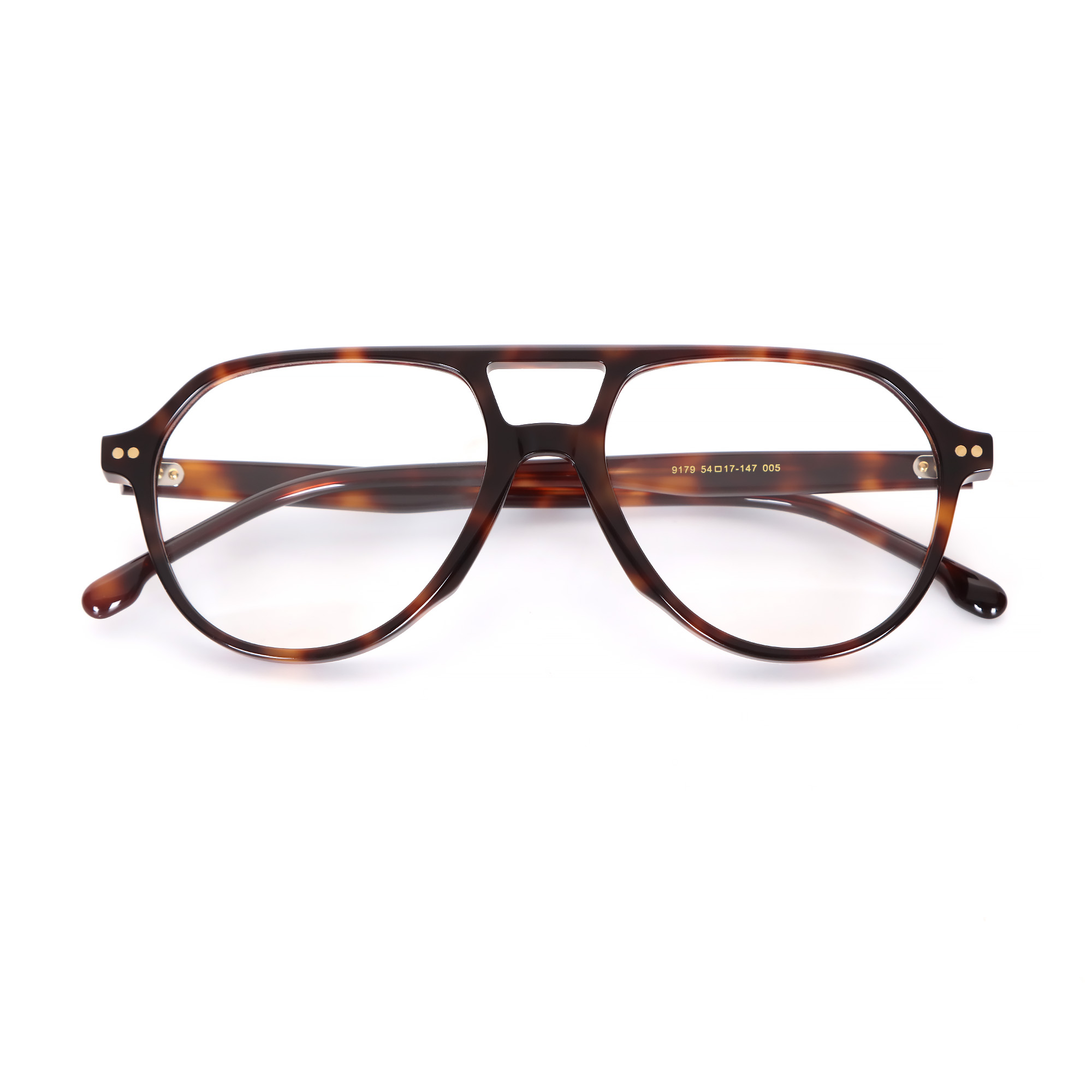 9179 Deep Tortoise Double Bridge Arrow Hinge Retro Round Optical 05.jpg