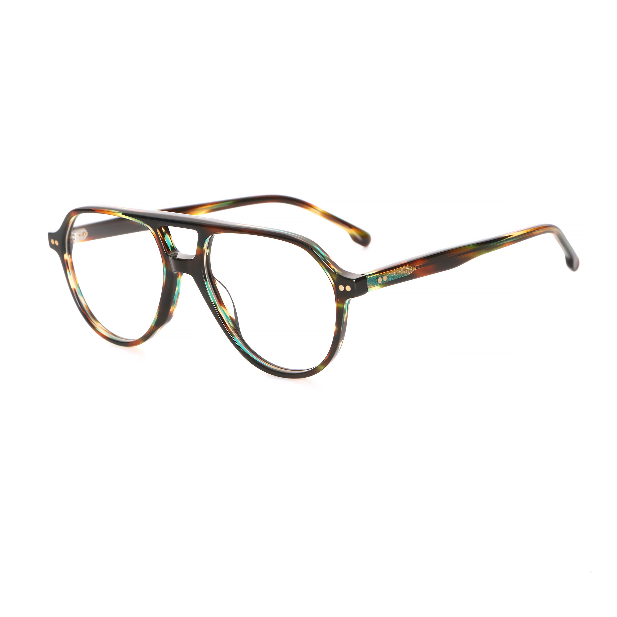 9179 Tortoise Vintage Double Bridge Double Rivet Arrow Hinge Premium 03 side.jpg
