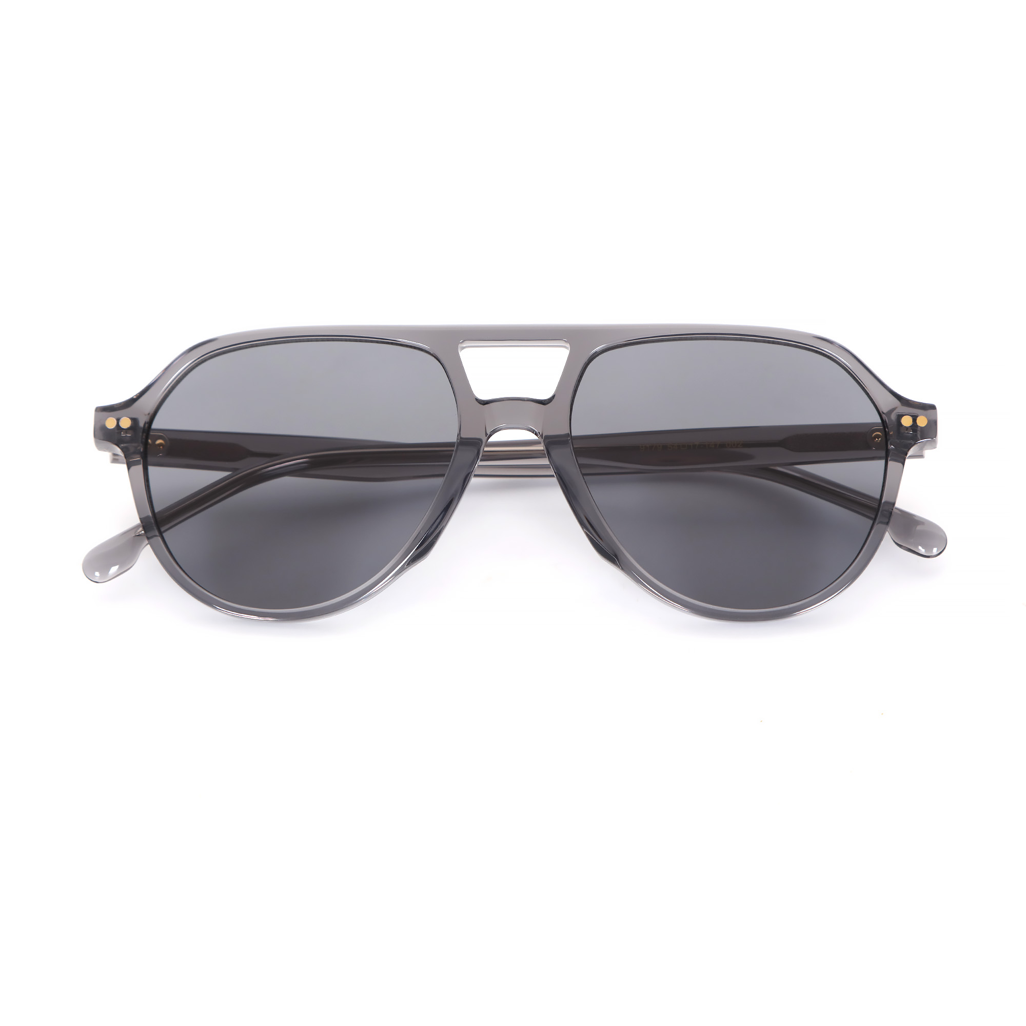 9179 Transparent Grey Double Bridge Arrow Hinge Polarized Premium 02.jpg