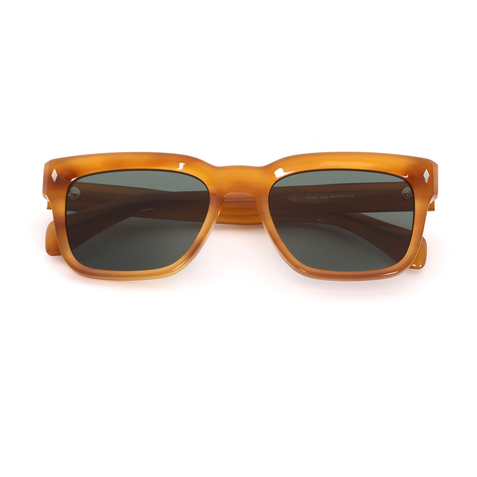 9193 Vintage Square-Round Arrow Hinge Metal Rivet Acetate Polarized UV400 Anti-Glare Driving Sunglasses Unisex