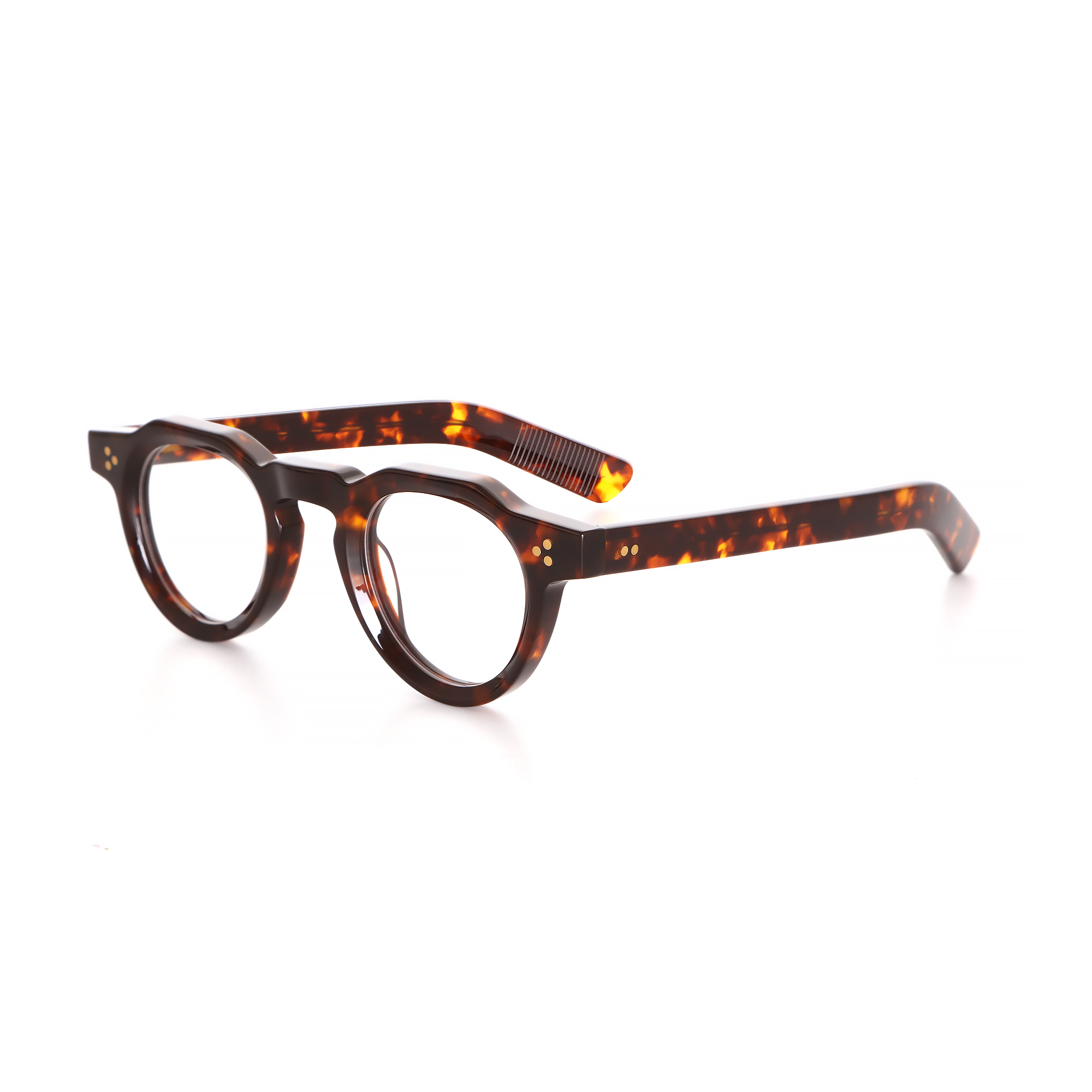 Acetate optical frames, tortoiseshell small frame, thick acetate retro round frame, three rivets. (2).jpg
