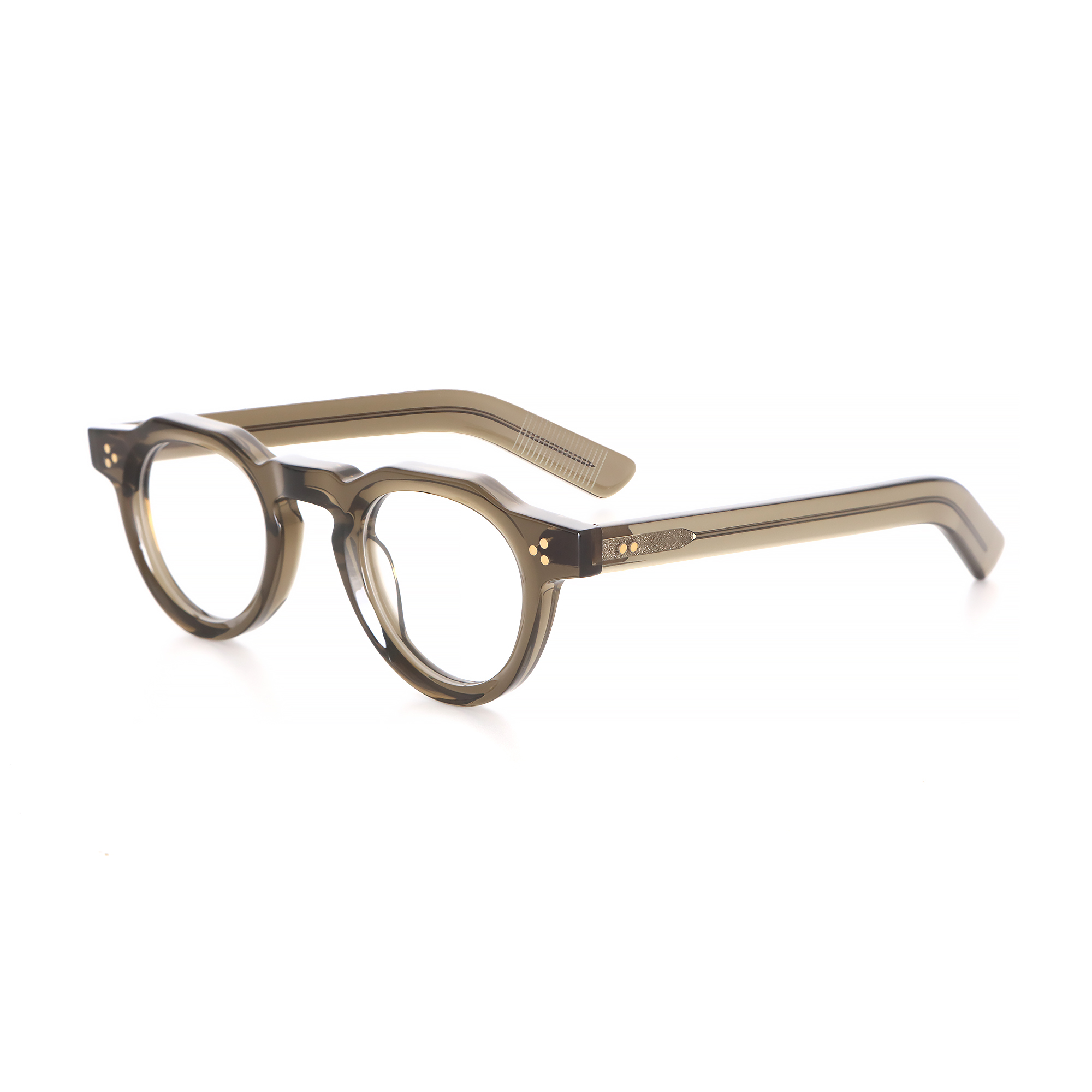 Acetate optical frames, transparent ka'qi color, small frame, thick acetate retro round frame, three rivets (2).jpg