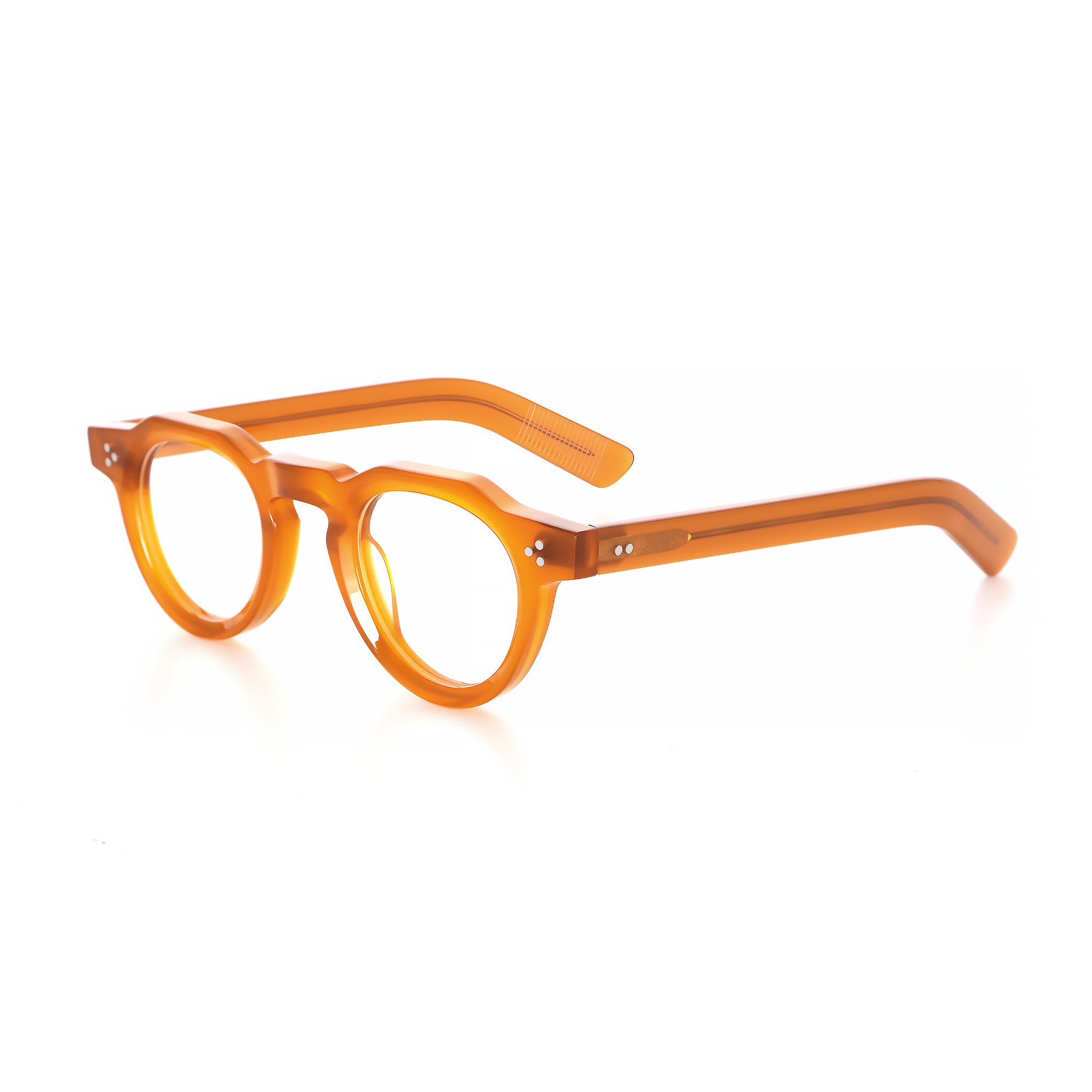 Acetic acid optical frames, amber yellow small frame, thick acetic acid retro round frame, three rivets (2).jpg