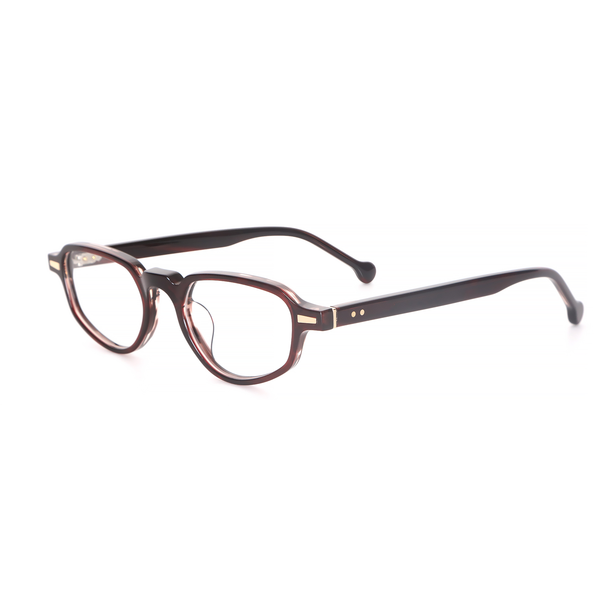 Acetic acid optical frames, burgundy gradient tortoiseshell vintage round frame, gold gear hinges. (2).jpg