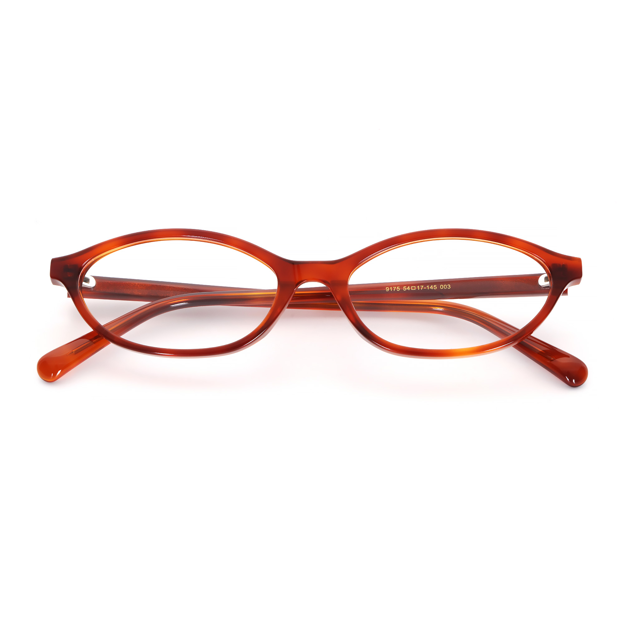 Narrow Oval Amber Acetate Optical Frames Wholesale | Private Label Factory