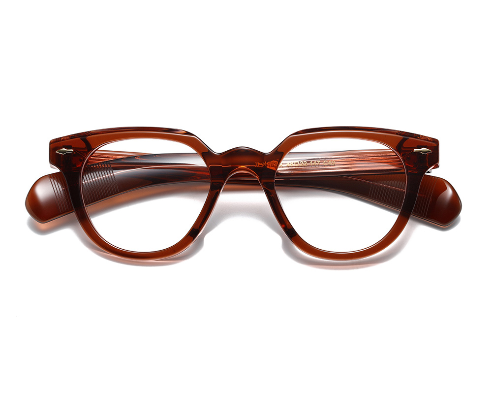 JMM48RX Wine Red Round Triple Rivet Arrow Temple Optical C49