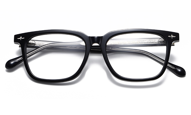 M1025 Glossy Black Bold Square Cross Arrow Rivet Optical C31