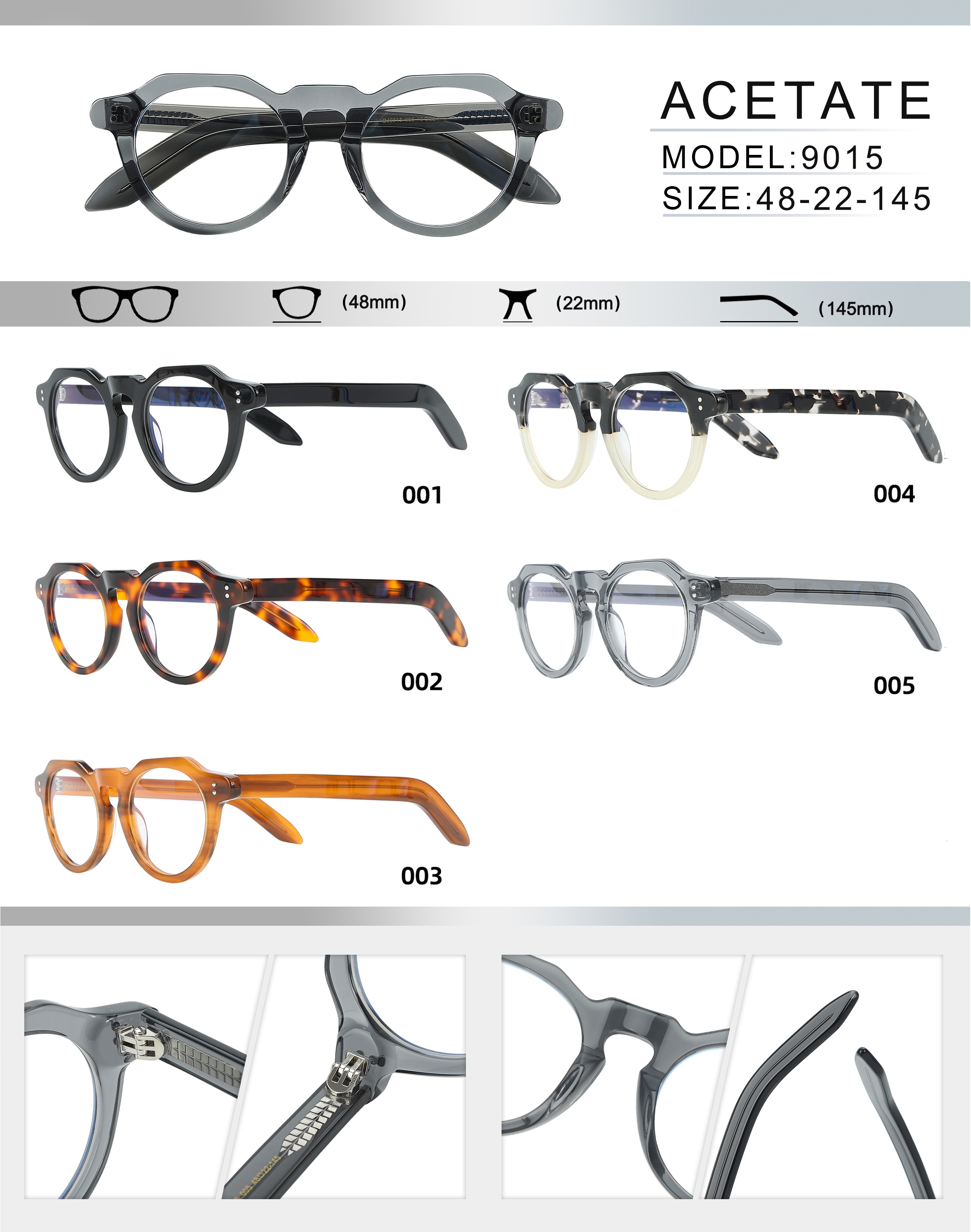 9015 Petite Round Triple Rivet Spring Hinge Full Color Catalog