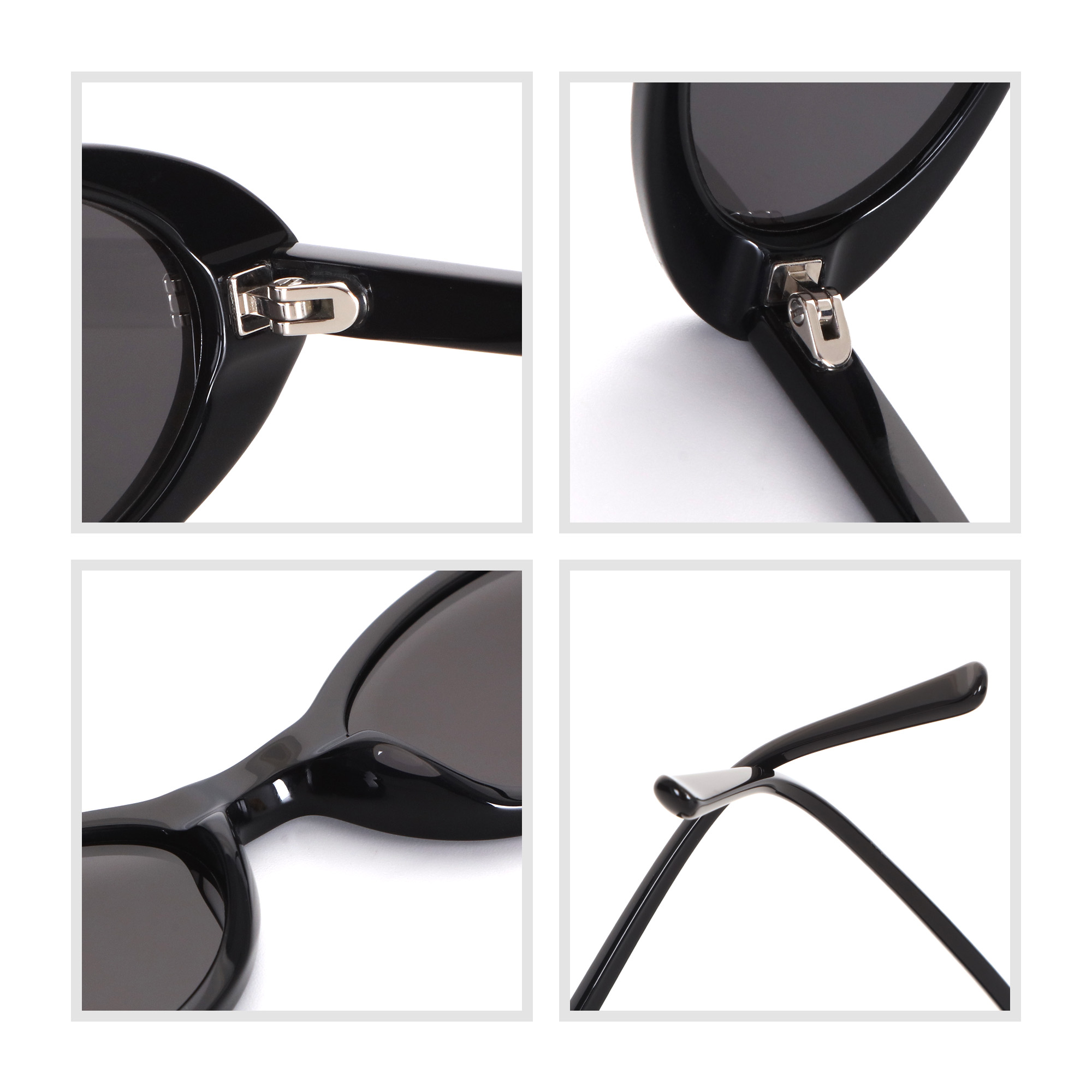 Cat-eye polarized sunglasses – hand polished detail close-up