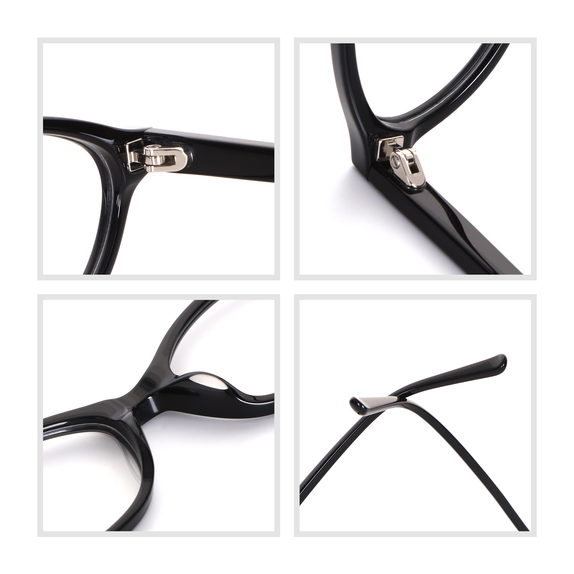 Small round glasses frame hand polished detail close-up